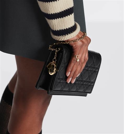 lady dior pouch black cannage lambskin